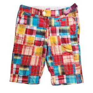 NWT Personal Identity Y2K Bermuda Shorts Size 5 Colorful Plaid Cotton Summer